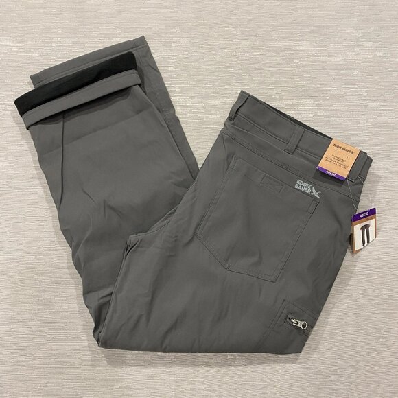 Eddie Bauer Fleece Lined Tech Pants Mens 40 x 30 Gray Water Repellent Insulated - Picture 1 of 13